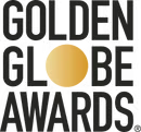 Gold circular object on a white background with golden globe awards text