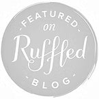 Circular badge with 'Featured on Ruffled Blog' text